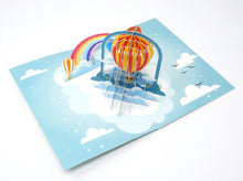 Load image into Gallery viewer, Rainbow Hot Air Balloon - WOW 3D Pop Up Greeting Card