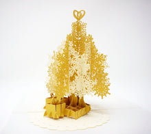 Load image into Gallery viewer, Christmas Gold Tree - Christmas Pop Up Card
