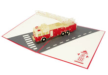 Load image into Gallery viewer, Firetruck - WOW 3D Pop Up Greeting Card
