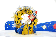 Load image into Gallery viewer, Rocket Spacecraft - WOW 3D Pop Up Greeting Card