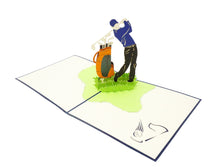 Load image into Gallery viewer, Golf Player - WOW 3D Pop Up Greeting Card