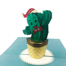 Load image into Gallery viewer, Happy Cactus - Christmas Pop Up Card
