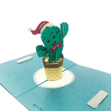 Load image into Gallery viewer, Happy Cactus - Christmas Pop Up Card
