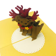 Load image into Gallery viewer, Reindeers - Christmas Pop Up Card
