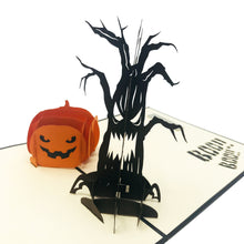 Load image into Gallery viewer, Halloween Pumpkin Spooky Tree - Pop Up Card
