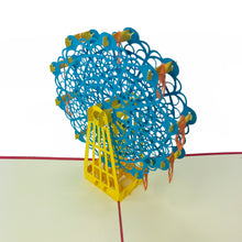 Load image into Gallery viewer, Ferris Wheel Blue Orange - WOW 3D Pop Up Card
