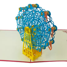 Load image into Gallery viewer, Ferris Wheel Blue Orange - WOW 3D Pop Up Card
