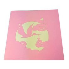 Load image into Gallery viewer, Baby and Stork (Pink) - WOW 3D Pop Up Card