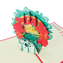 Load image into Gallery viewer, Christmas Flower Ring - Pop Up Card
