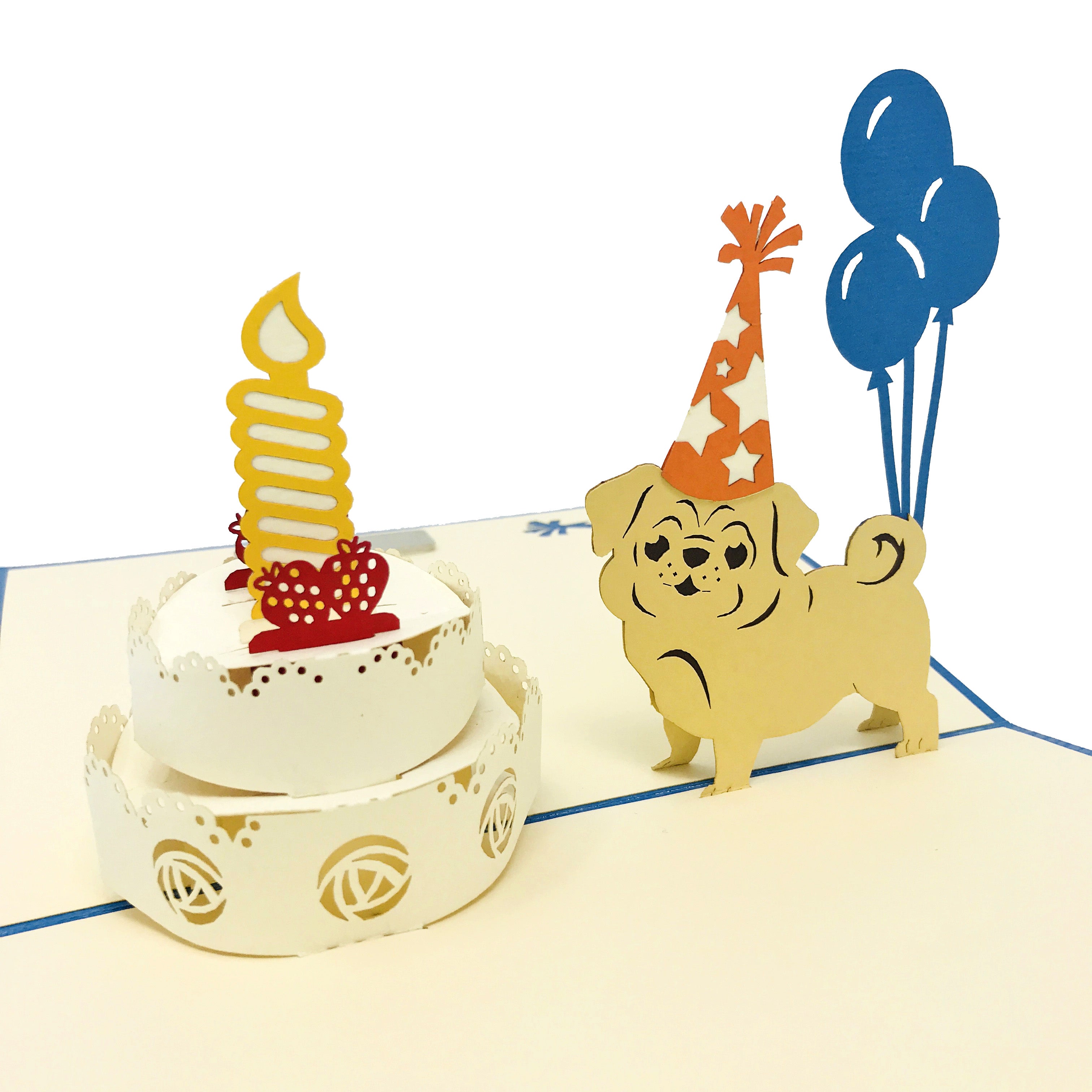 Birthday Pug - WOW 3D Pop Up Card