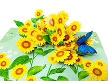 Load image into Gallery viewer, Sunflower &amp; Butterfly- 3D Pop Up Greeting Card