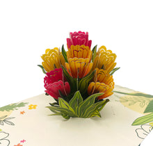 Load image into Gallery viewer, Tulip Gorgeous Flowers  - WOW 3D Pop Up Greeting Card